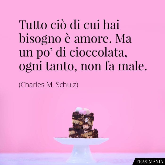 Tutto ciò di cui hai bisogno è amore. Ma un po' di cioccolata, ogni tanto, non fa male.