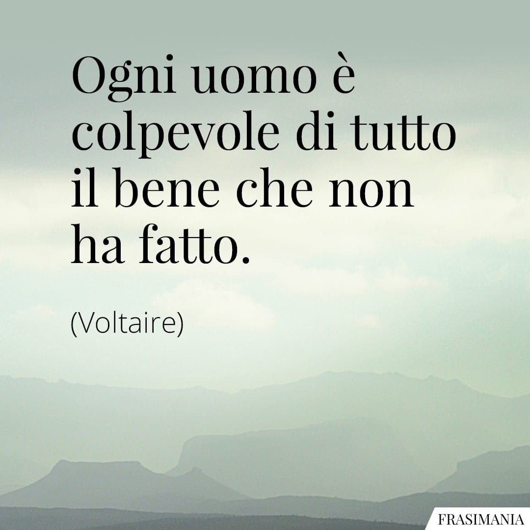 Ogni uomo è colpevole di tutto il bene che non ha fatto.