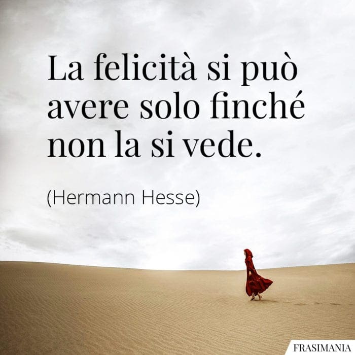 La felicità si può avere solo finché non la si vede.