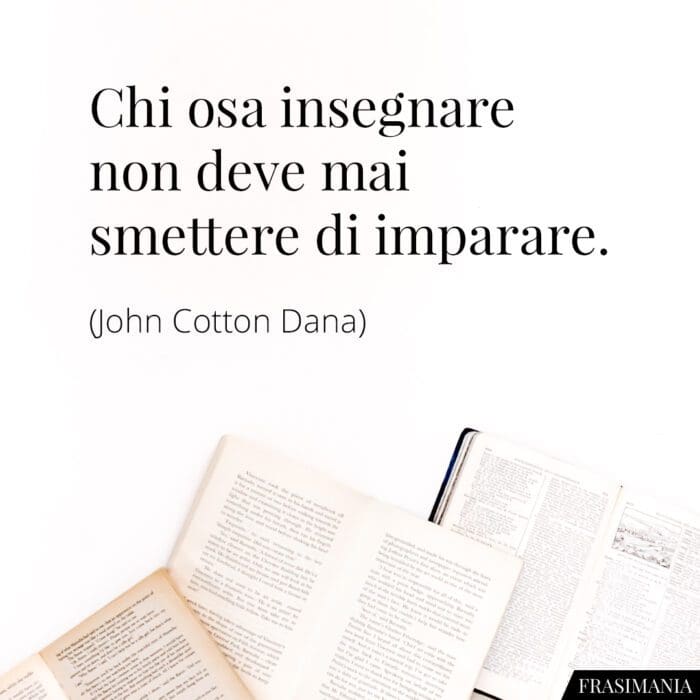 Chi osa insegnare non deve mai smettere di imparare.