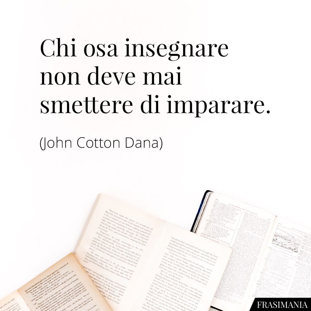Chi osa insegnare non deve mai smettere di imparare.