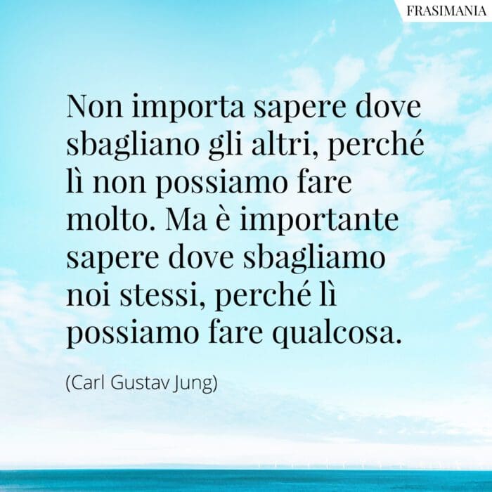 Non importa sapere dove sbagliano gli altri, perché lì non possiamo fare molto. Ma è importante sapere dove sbagliamo noi stessi, perché lì possiamo fare qualcosa.