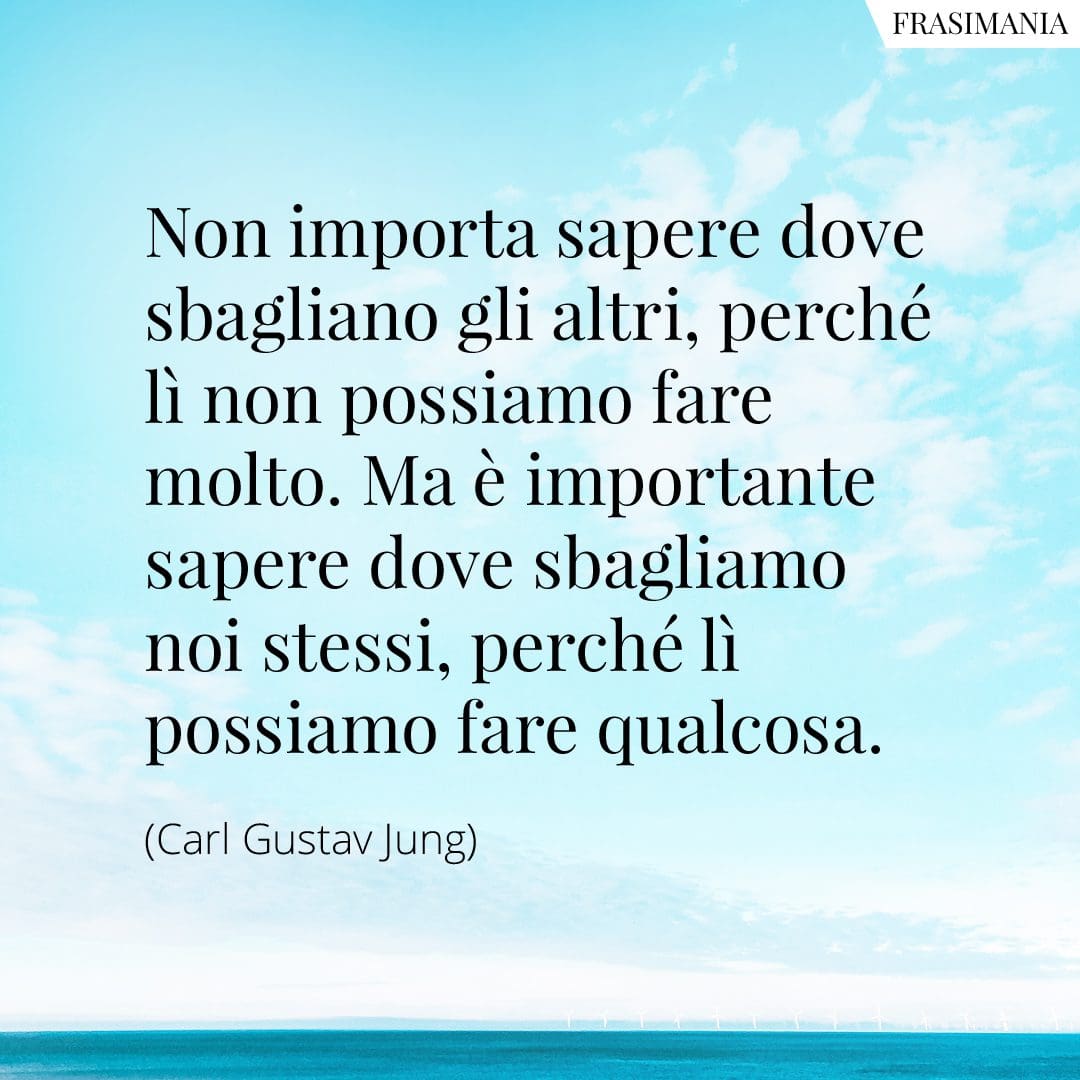 Non importa sapere dove sbagliano gli altri, perché lì non possiamo fare molto. Ma è importante sapere dove sbagliamo noi stessi, perché lì possiamo fare qualcosa.