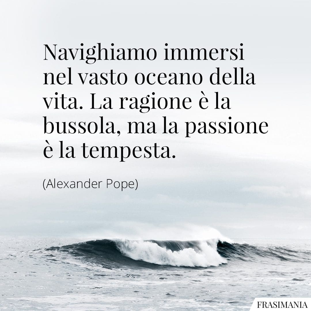 Navighiamo immersi nel vasto oceano della vita. La ragione è la bussola, ma la passione è la tempesta.
