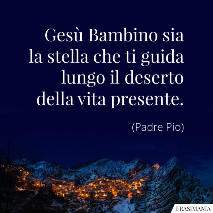 Gesù Bambino sia la stella che ti guida lungo il deserto della vita presente.