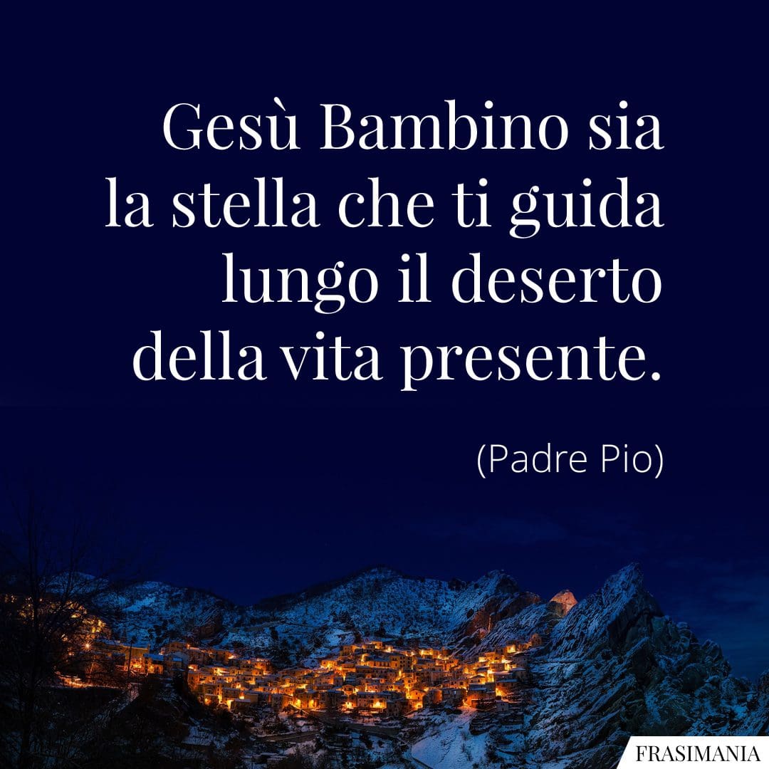 Gesù Bambino sia la stella che ti guida lungo il deserto della vita presente.