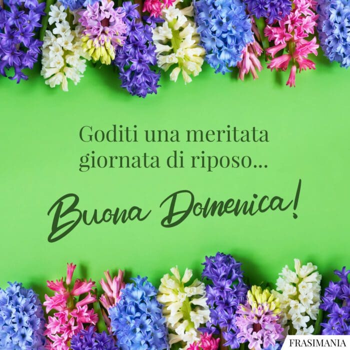 Goditi una meritata giornata di riposo… Buona Domenica!