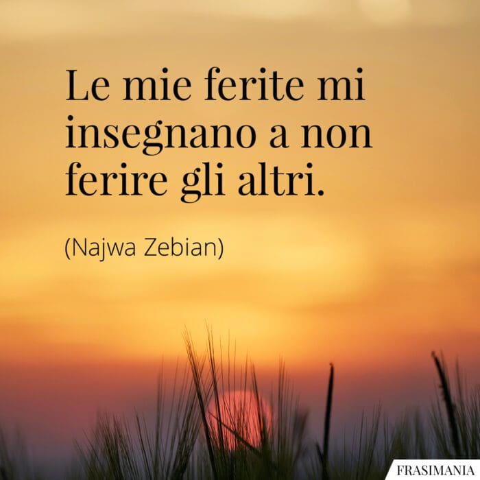 Le mie ferite mi insegnano a non ferire gli altri.