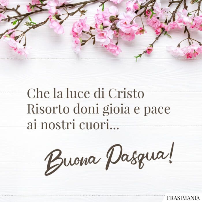 Che la luce di Cristo Risorto doni gioia e pace ai nostri cuori… Buona Pasqua!