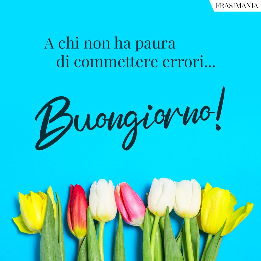 A chi non ha paura di commettere errori... Buongiorno!