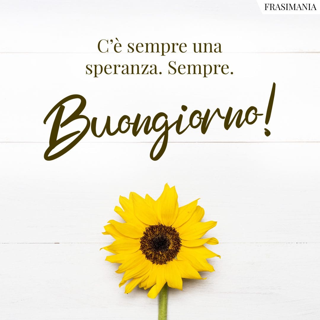 C'è sempre una speranza. Sempre. Buongiorno!