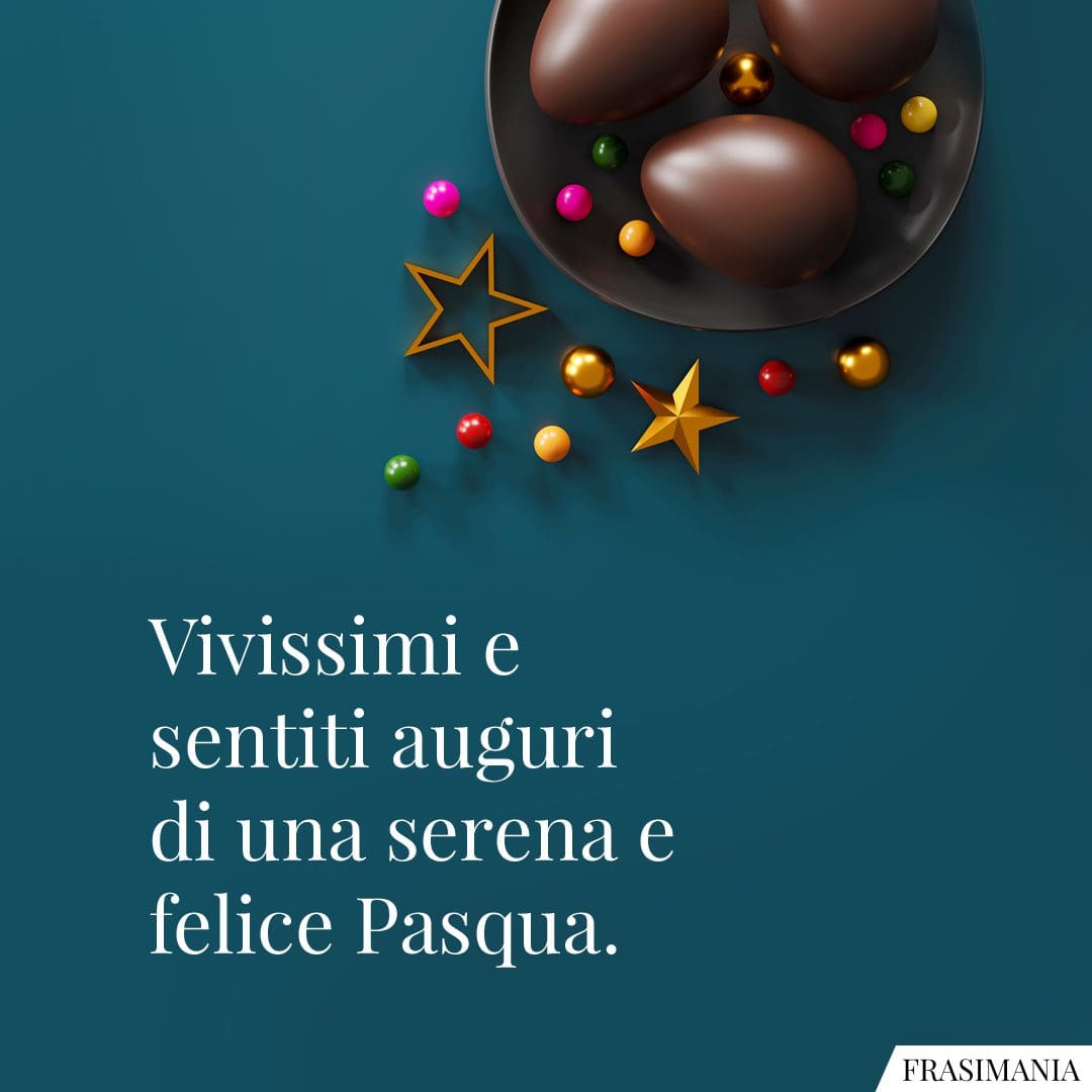 Vivissimi e sentiti auguri di una serena e felice Pasqua.