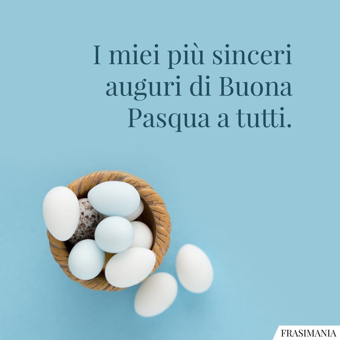 I miei più sinceri auguri di Buona Pasqua a tutti.