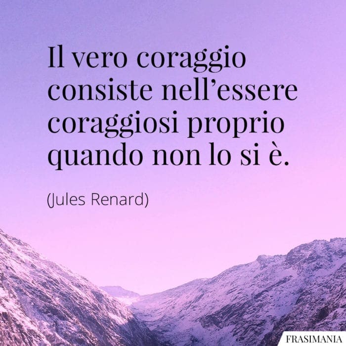 Il vero coraggio consiste nell'essere coraggiosi proprio quando non lo si è.