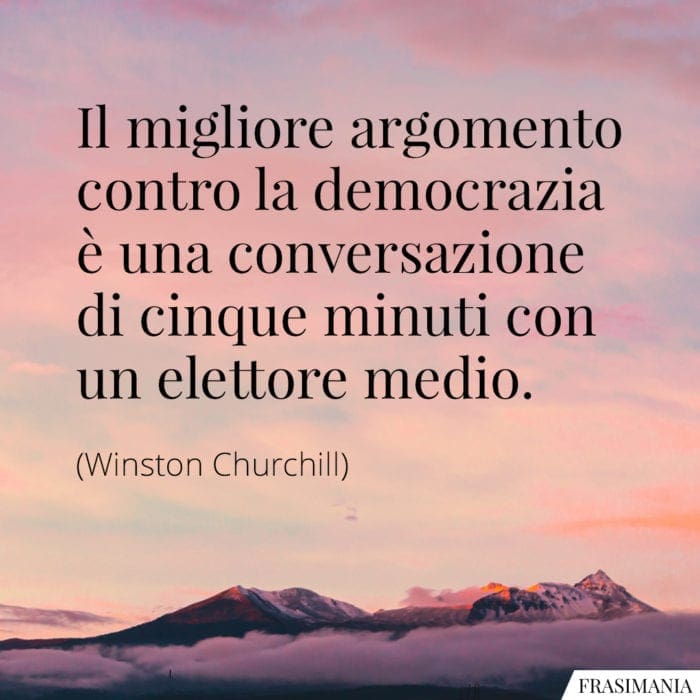 Frasi democrazia elettore medio Churchill