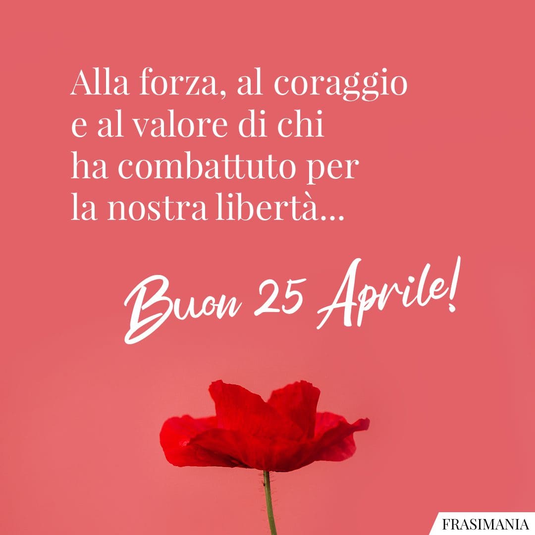 Alla forza, al coraggio e al valore di chi ha combattuto per la nostra libertà... Buon 25 Aprile!