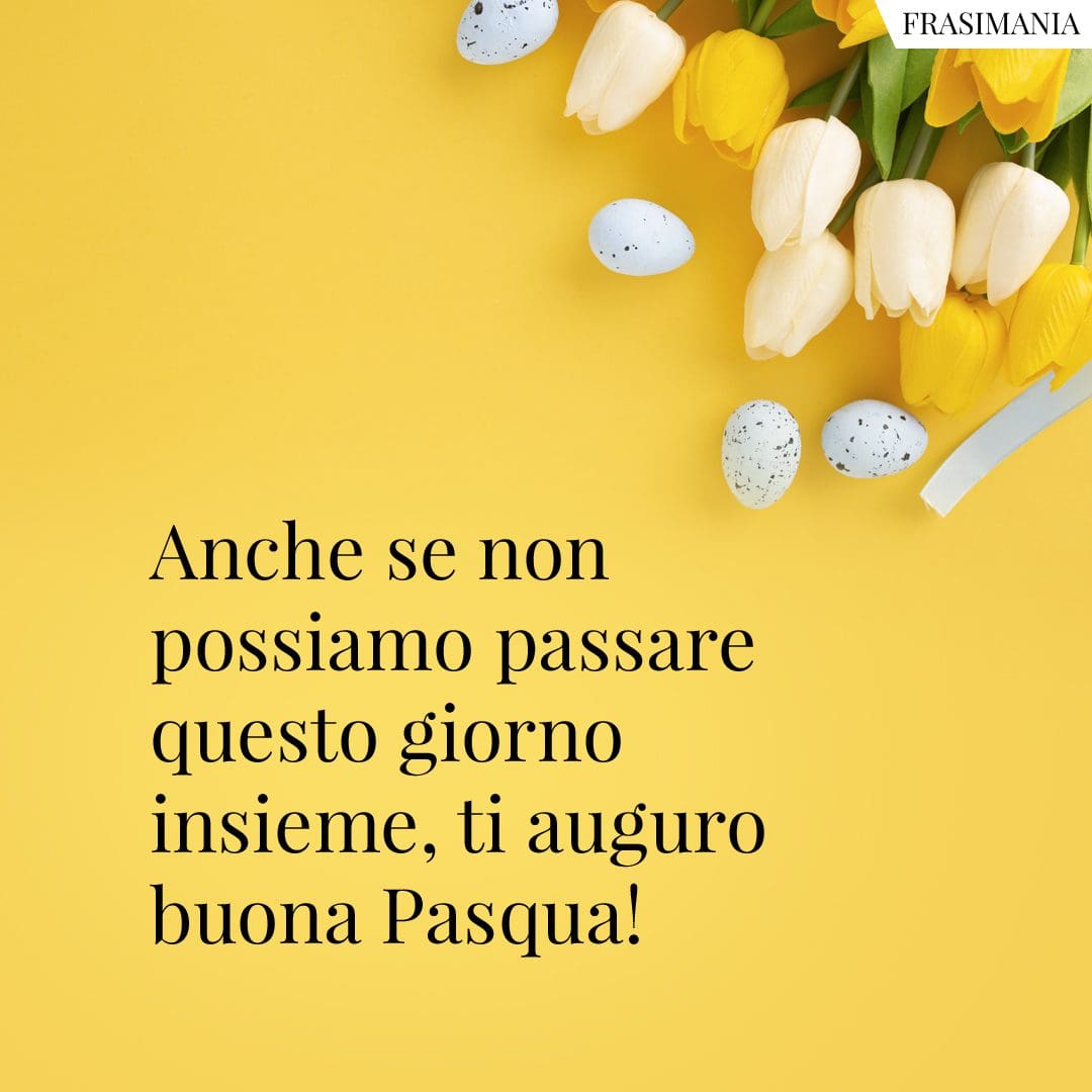 Anche se non possiamo passare questo giorno insieme, ti auguro buona Pasqua!