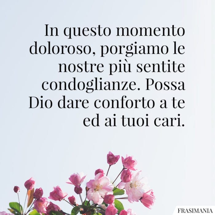 Frasi condoglianze religiose conforto