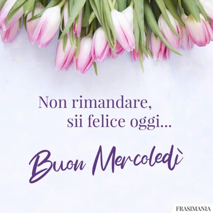 Non rimandare, sii felice oggi… Buon Mercoledì.