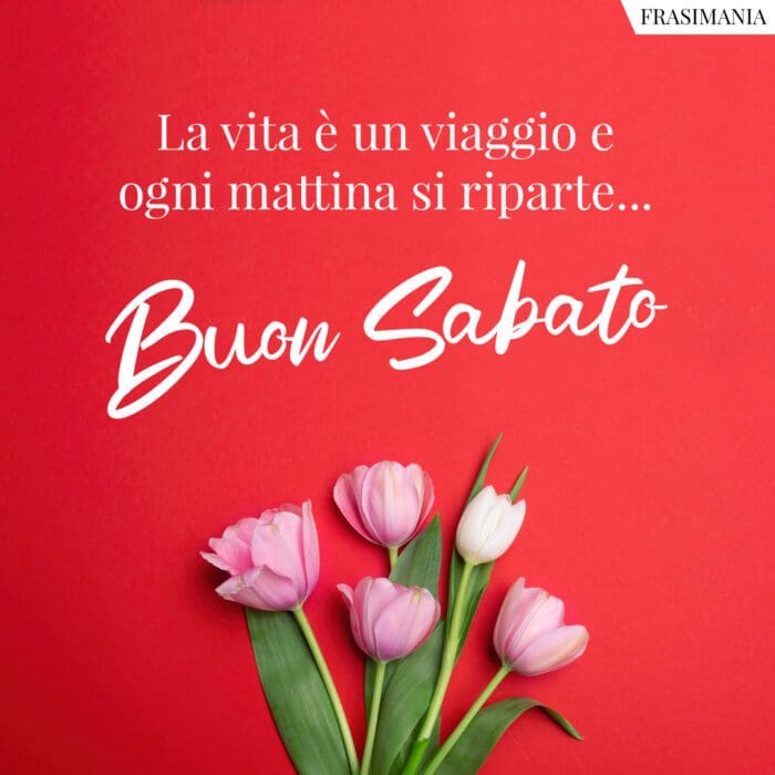 La vita è un viaggio e ogni mattina si riparte… Buon Sabato.