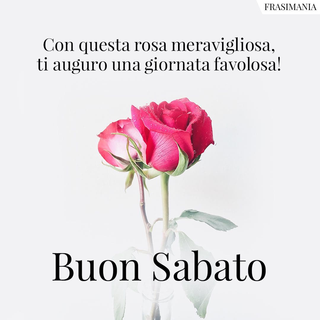 Con questa rosa meravigliosa, ti auguro una giornata favolosa! Buon Sabato.
