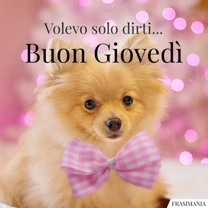 Volevo solo dirti… Buon Giovedì.