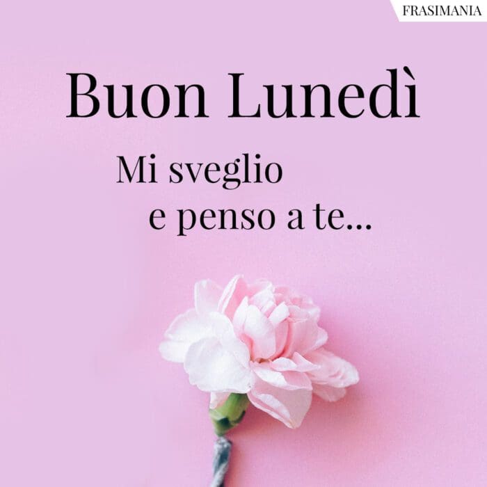 Buon Lunedì. Mi sveglio e penso a te…