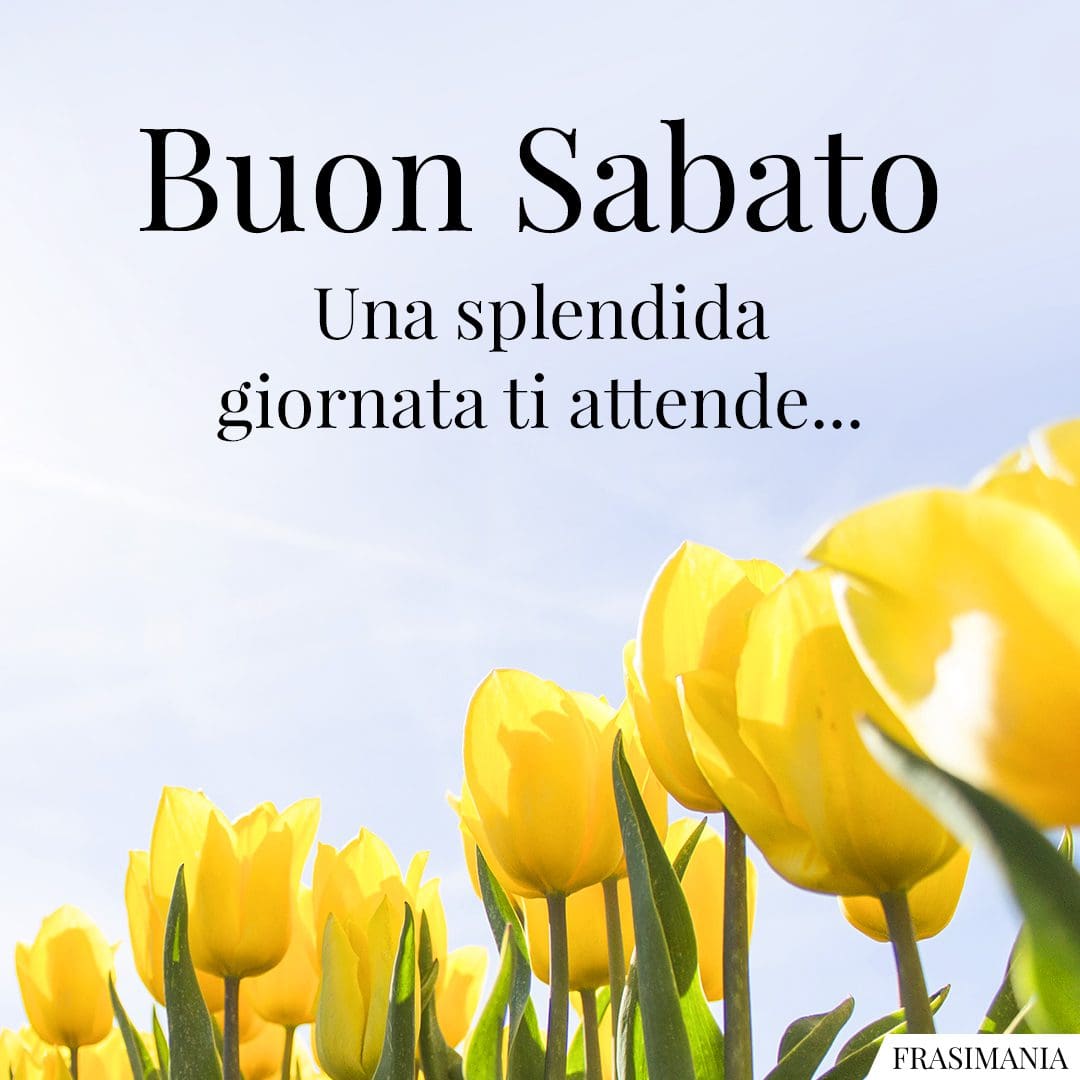 Buon Sabato. Una splendida giornata ti attende...