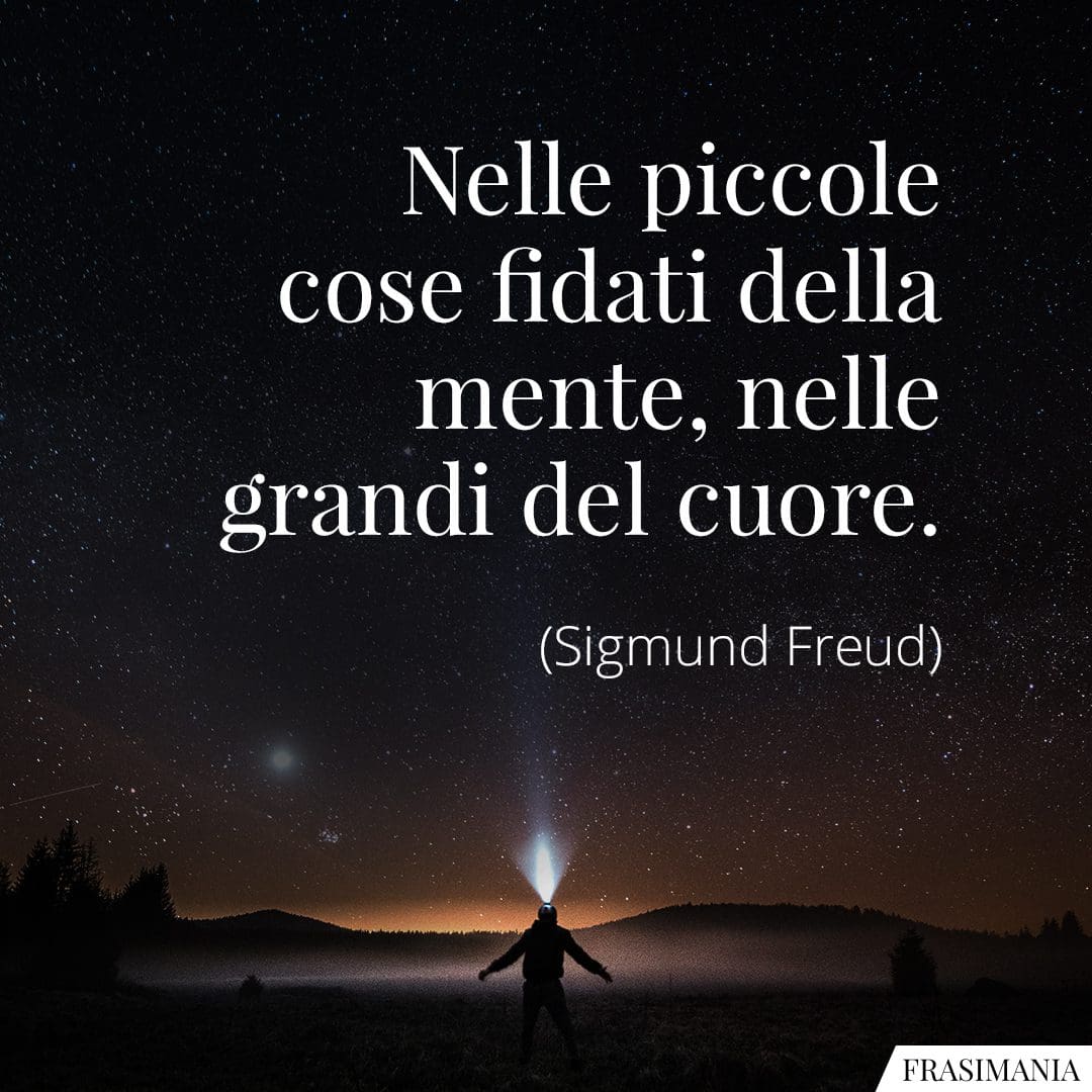 Nelle piccole cose fidati della mente, nelle grandi del cuore.
