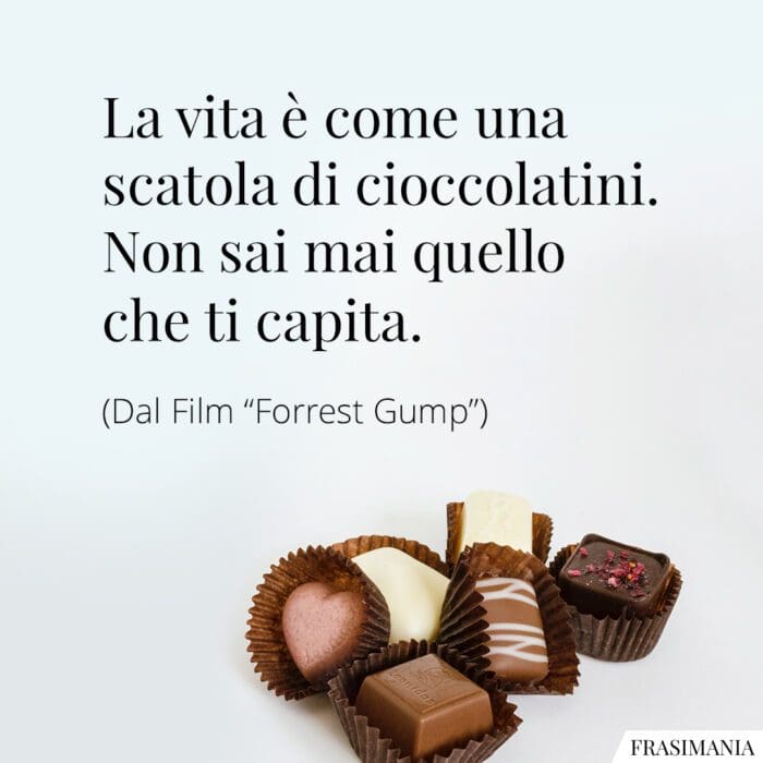 La vita è come una scatola di cioccolatini. Non sai mai quello che ti capita.