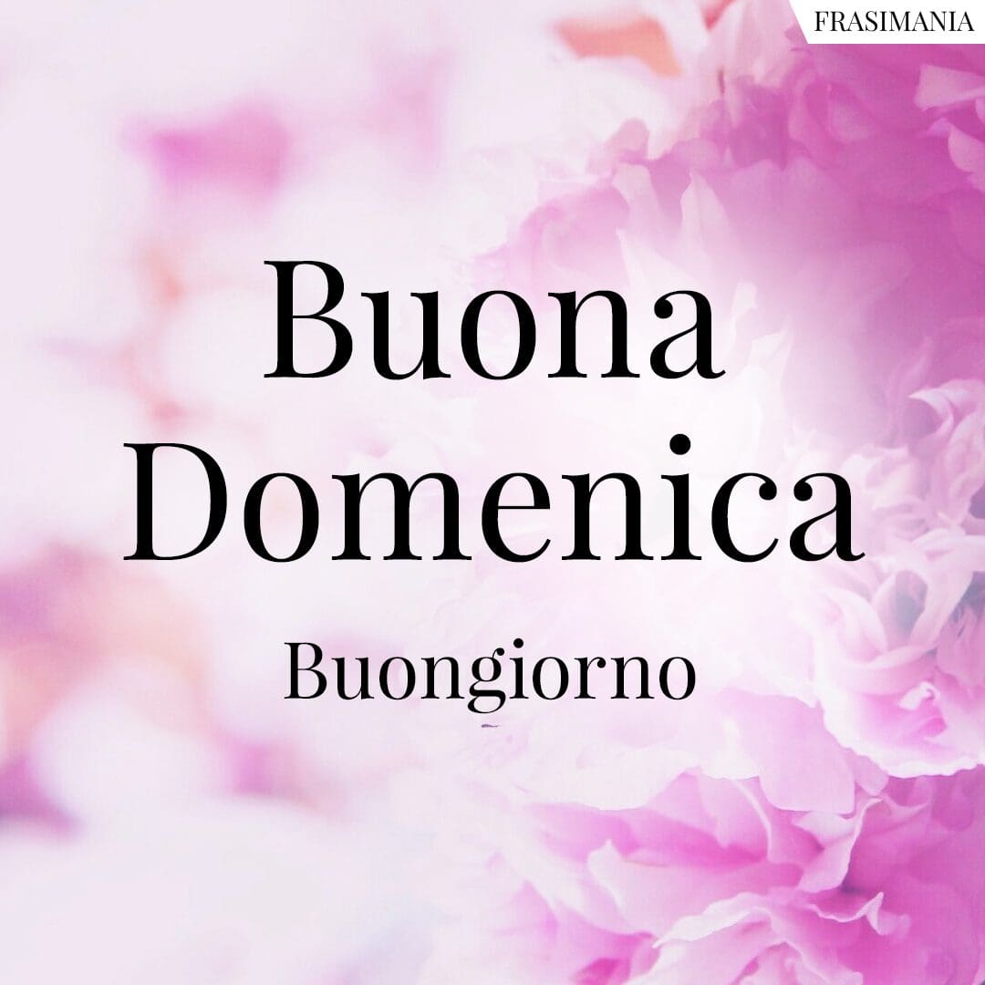 Buona Domenica. Buongiorno.