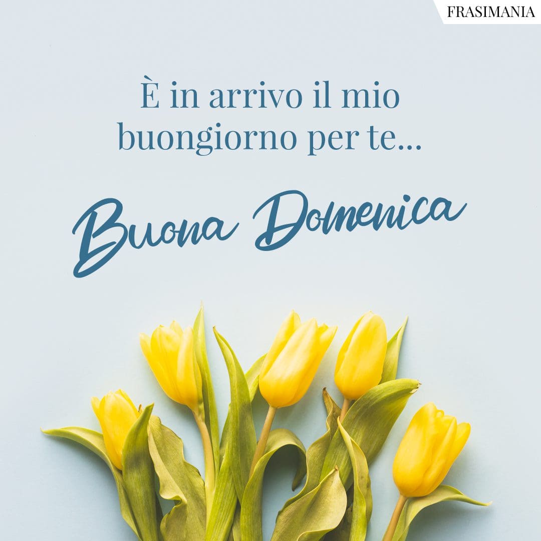 È in arrivo il mio buongiorno per te... Buona Domenica.
