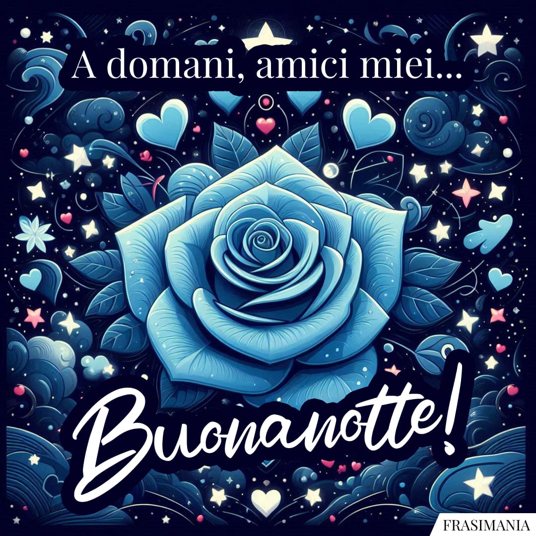 A domani, amici miei... Buonanotte!