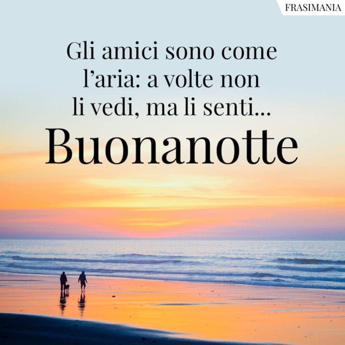Gli amici sono come l’aria: a volte non li vedi, ma li senti… Buonanotte!