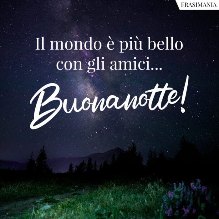 Il mondo è più bello con gli amici... Buonanotte!