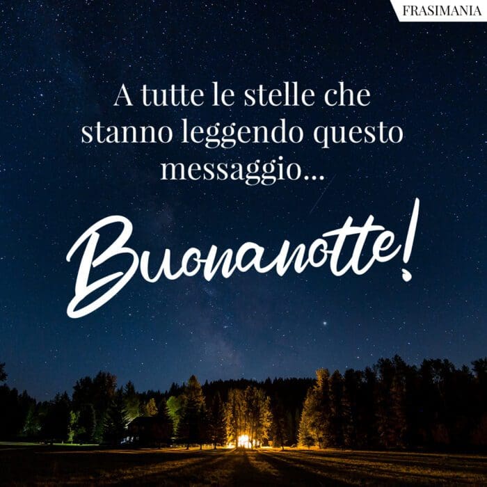 A tutte le stelle che stanno leggendo questo messaggio… Buonanotte!