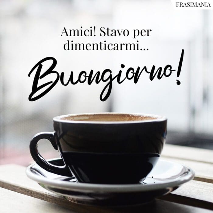 Amici! Stavo per dimenticarmi... Buongiorno!