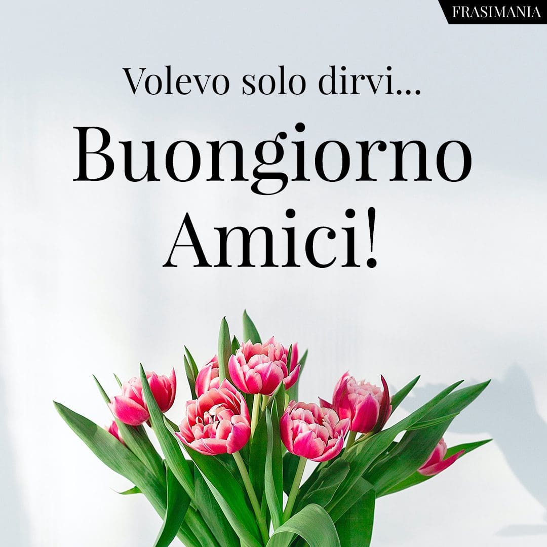 Volevo solo dirvi... Buongiorno Amici!
