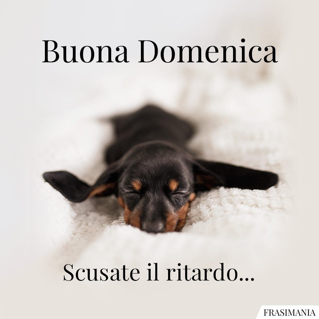 Buona Domenica. Scusate il ritardo...
