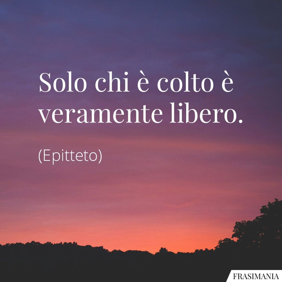 Solo chi è colto è veramente libero.
