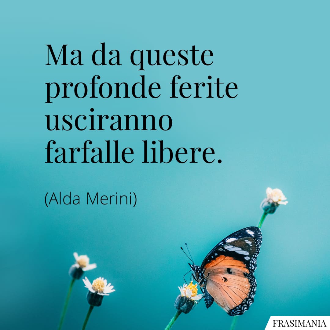 Ma da queste profonde ferite usciranno farfalle libere.