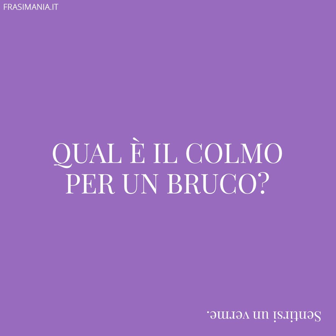 Qual è il colmo per un bruco?