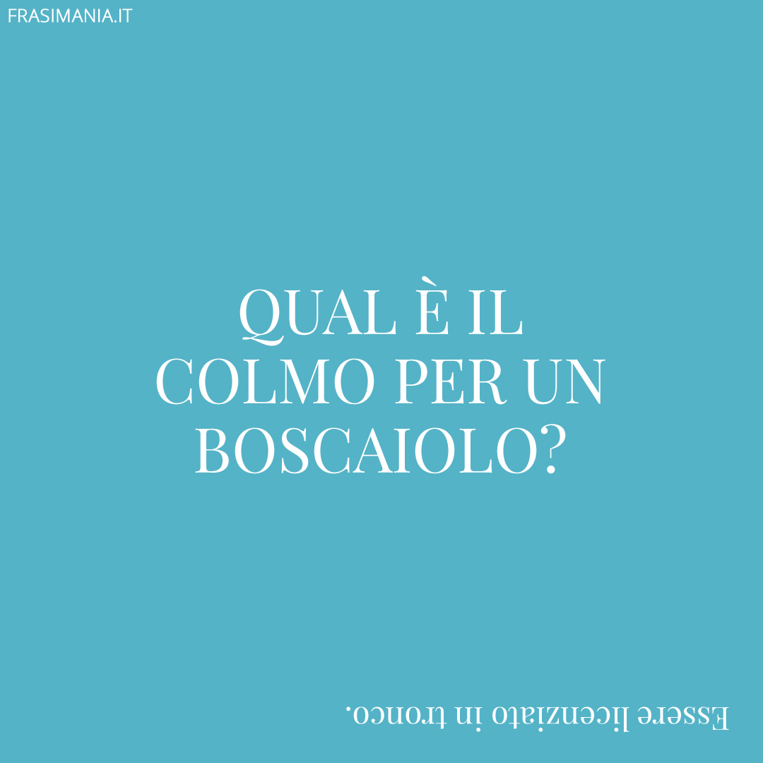Qual è il colmo per un boscaiolo?