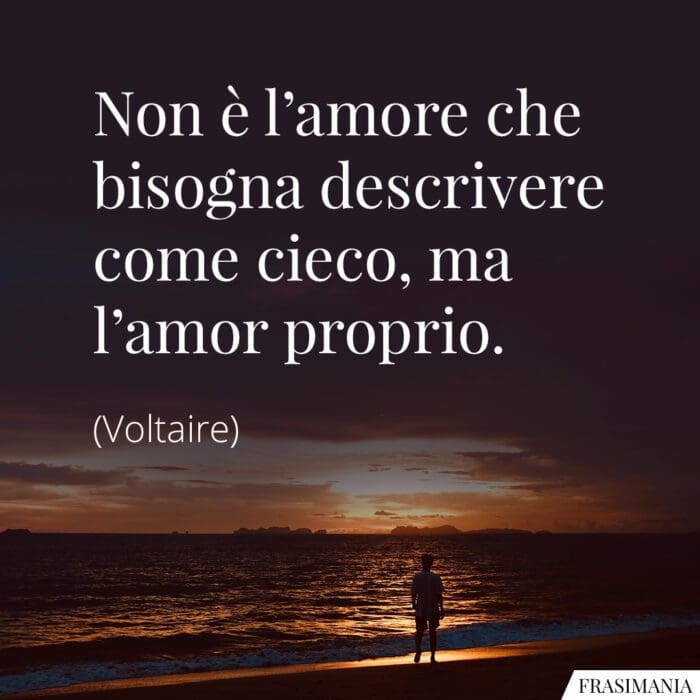 Frasi amore cieco proprio Voltaire