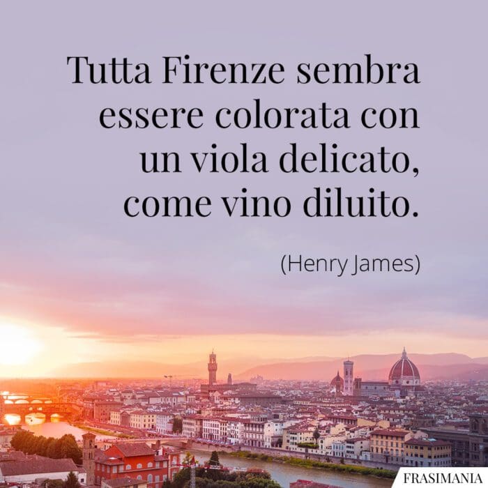 Tutta Firenze sembra essere colorata con una viola delicato, come vino diluito.