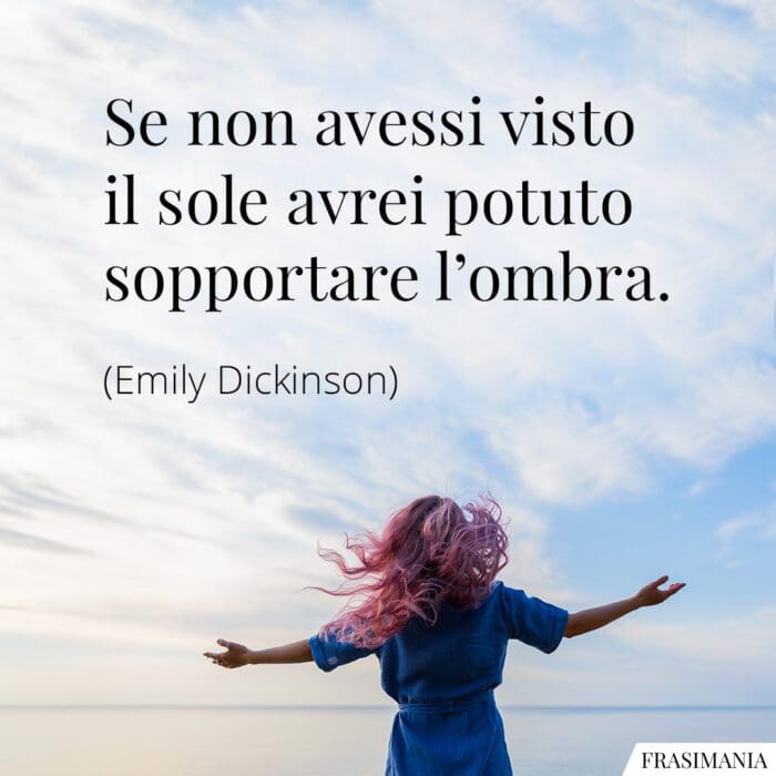 Se non avessi visto il sole avrei potuto sopportare l’ombra.