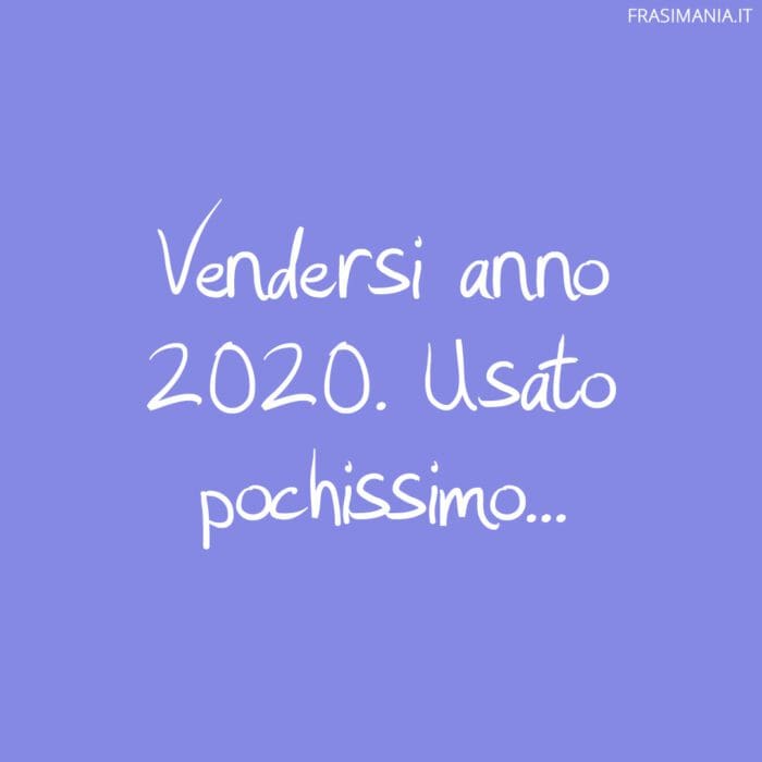 Vendesi anno 2020. Usato pochissimo…