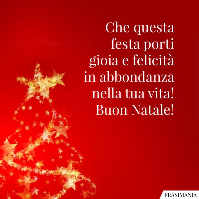 Che questa festa porti gioia e felicità in abbondanza nella tua vita! Buon Natale!