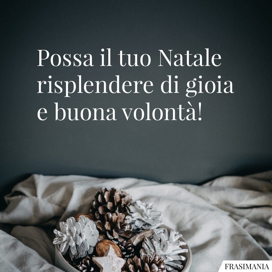 Possa il tuo Natale risplendere di gioia e buona volontà!