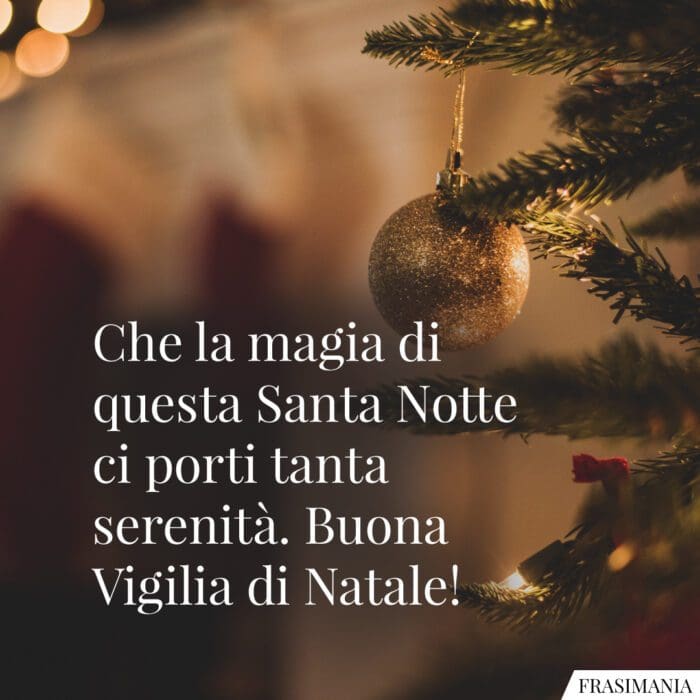 Che la magia di questa Santa Notte ci porti tanta serenità. Buona Vigilia di Natale!